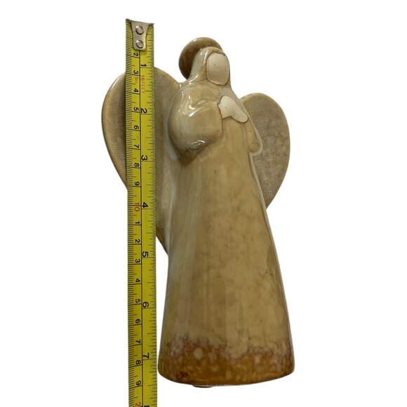 ANGEL Handcrafted Earthenware Pottery 7 1/4" High Blank Face Simple Elegant - Picture 7 of 8